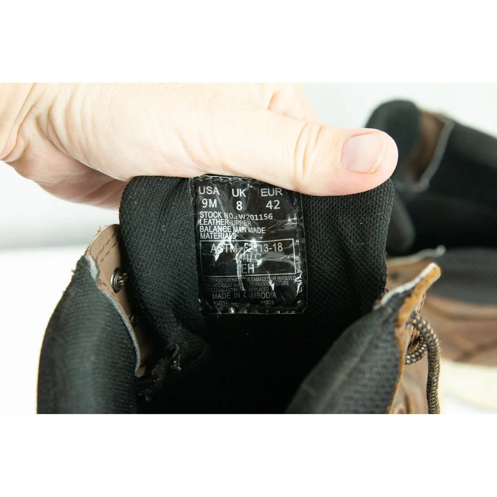 Wolverine Mens Brown Leather Waterproof Work Boots Lace Up Utility Shoes 9M